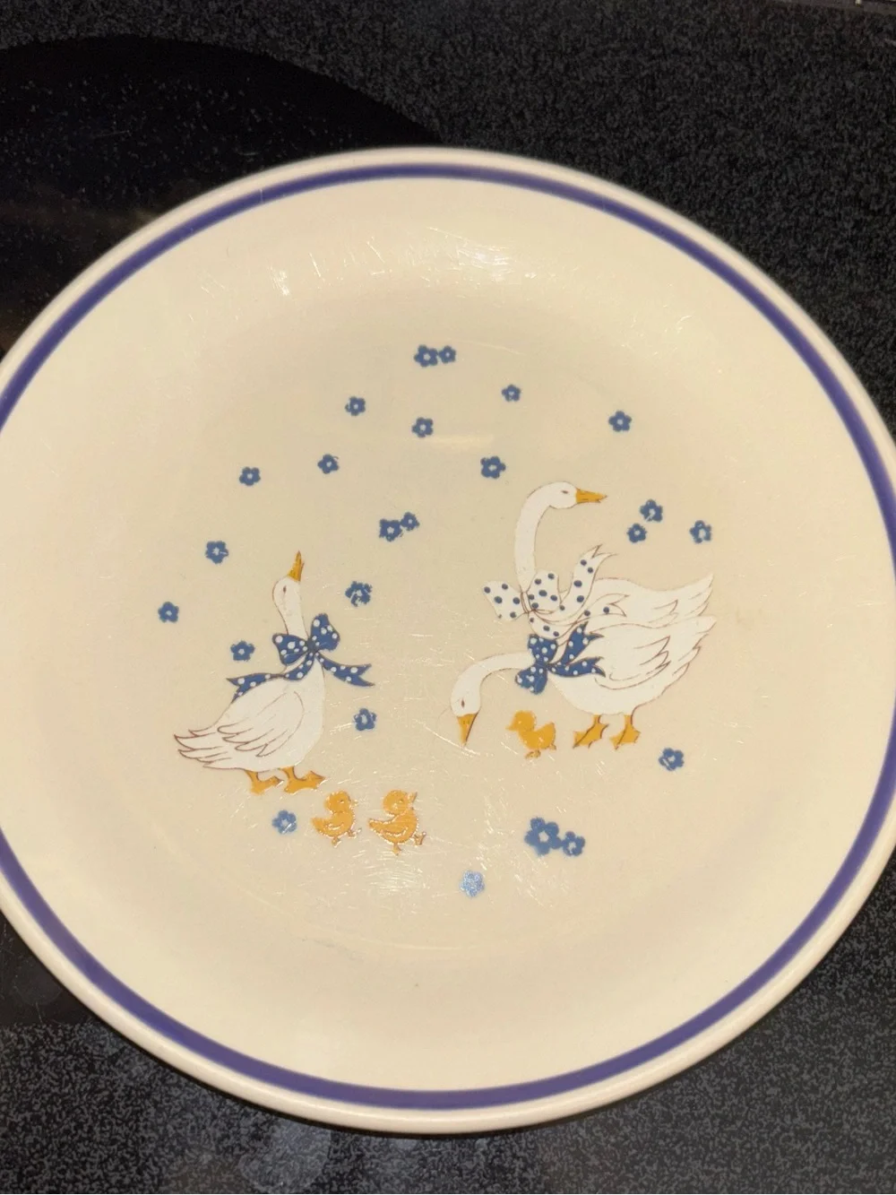 White goose Vtg plate coffee mug cottage core